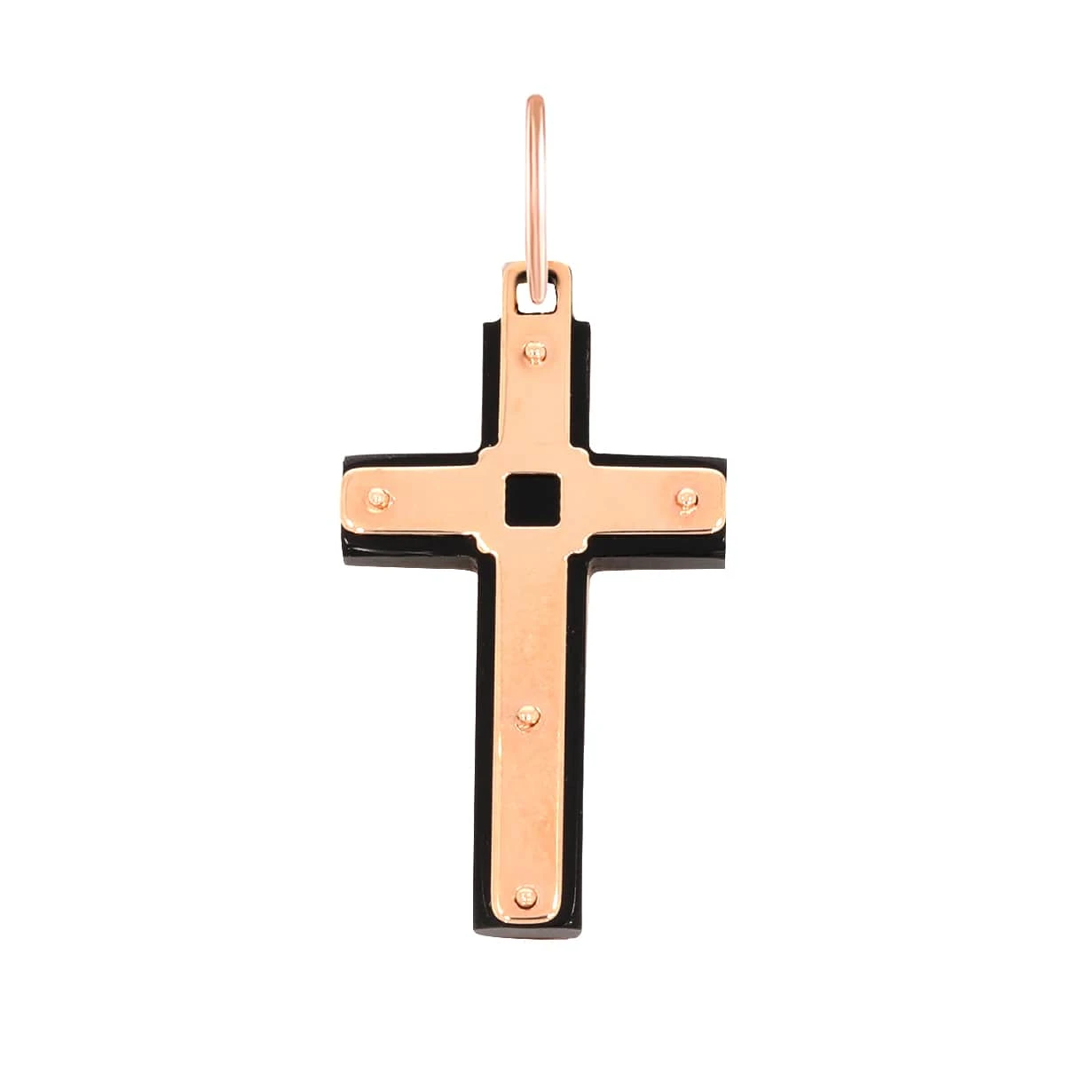 Золотой крестик с ониксом (арт. 421462о)