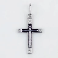 Срiбний хрестик з емаллю (арт. 3703р)