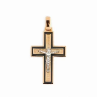 Золотой крестик с эмалью (арт. 505014ч)