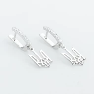 Серебряные серьги-подвески с фианитом (арт. А142сР)