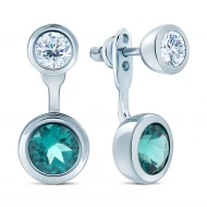 Серебряные серьги-пусети с куб.окс.циркония (арт. 500514-СПРн.ин.д)