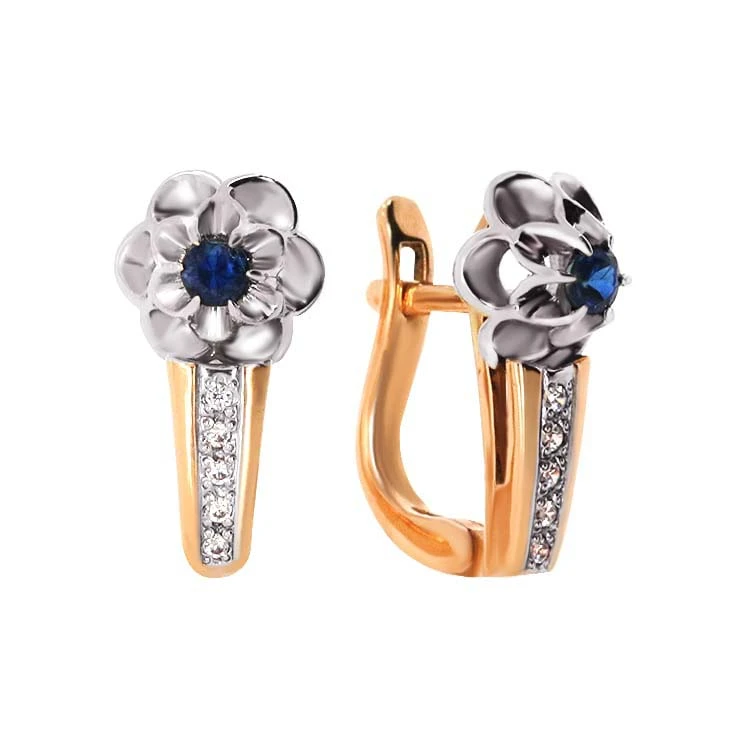 Золотi Сережки з сапфіром (арт. 03-0209сапф)