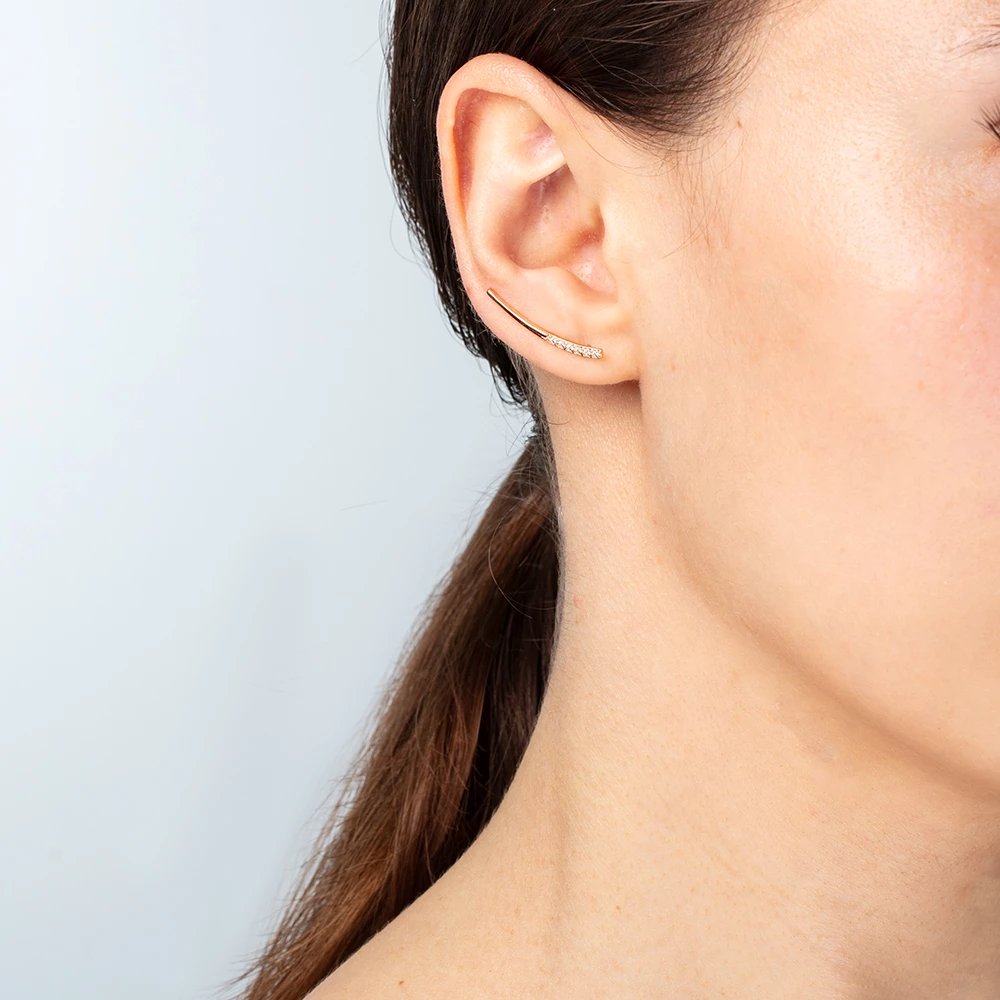 Золотые Серьги - Клаймберы с куб.окс.циркония (арт. 03-0587)