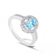 Серебряное Кольцо с фианитом (арт. КК2ФТ/384-К)