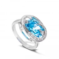 Серебряное Кольцо с фианитом (арт. КК2ФТ/411-Е)