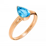 Золотое Кольцо с топазом swiss blue (арт. 1191334101)