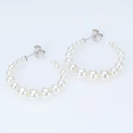 Срiбнi сережки-пусети з перлами (арт. CTE37290)
