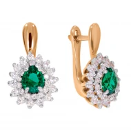 Золотi Сережки зі смарагдом (арт. 158из.ц)