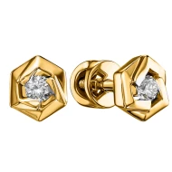 Золотi сережки-пусети з діамантом (арт. 702-928*)
