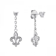 Срiбнi сережки-пусети з фіанітом (арт. СК2Ф/1052)
