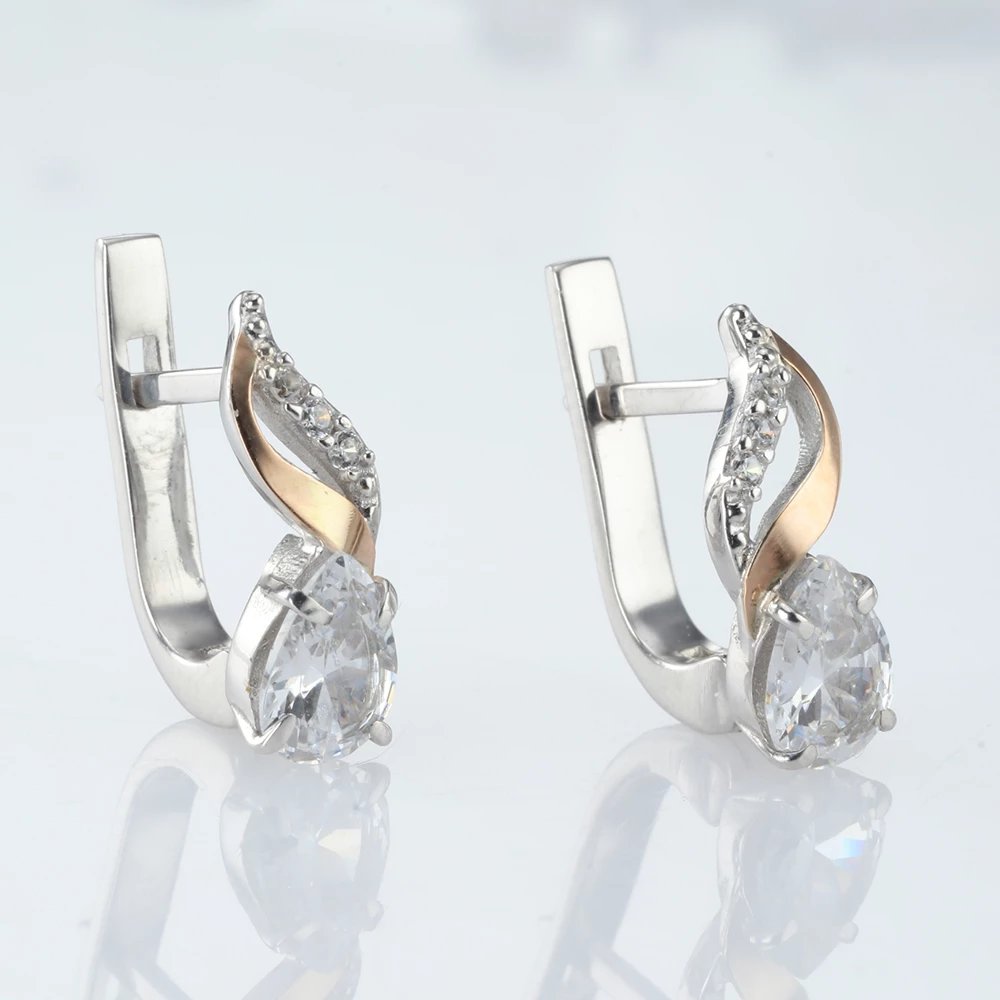 Срiбнi Сережки з фіанітом (арт. 034с Р)