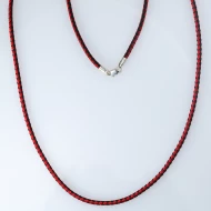 Срiбний шнурок на шию зі шовком (арт. 43003rd)