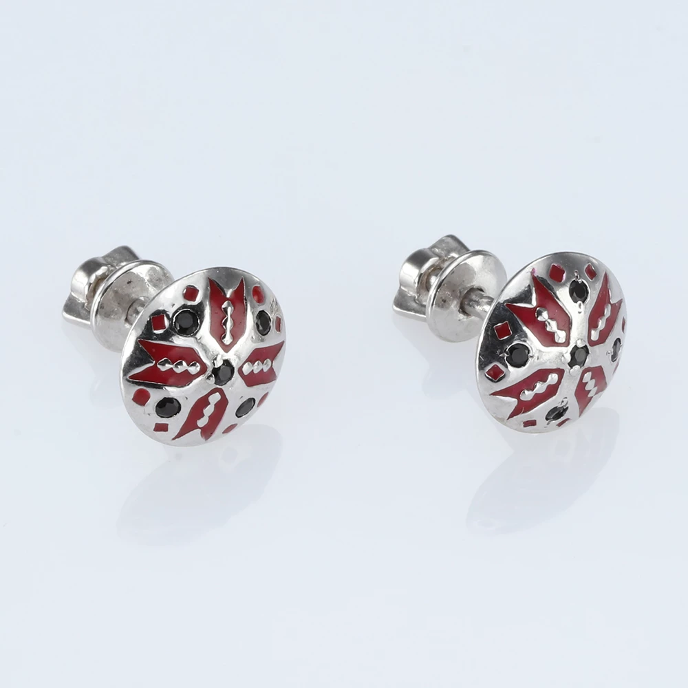 Срiбнi сережки-пусети з емаллю (арт. 82881э)