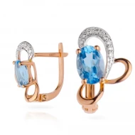 Золотые серьги с бриллиантами с топазом swiss blue (арт. 90E0034972-0-1.155-660)