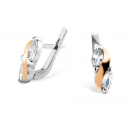 Срiбнi Сережки з куб. окс. цирконію (арт. 009C.Rh)