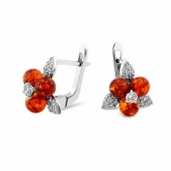 Срiбнi Сережки з бурштином (арт. 888С.Rh)