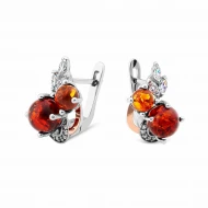 Срiбнi Сережки з бурштином (арт. 881С.Rh)