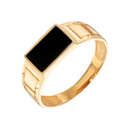 Золотое кольцо с ониксом (арт. ПЧ246)