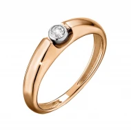 Золотое кольцо с бриллиантом (арт. 1191359212)