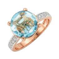 Золотое Кольцо с топазом swiss blue (арт. 112-1437)