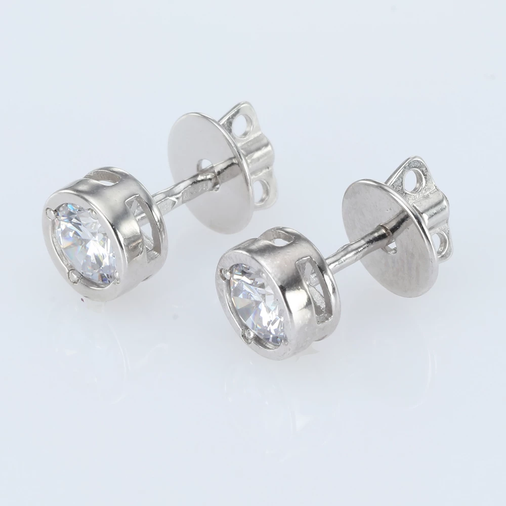 Серебряные серьги-пусети с фианитом (арт. 3563.1)