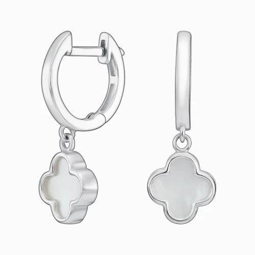 Срiбнi сережки-підвіски з перламутром (арт. 40056.2)