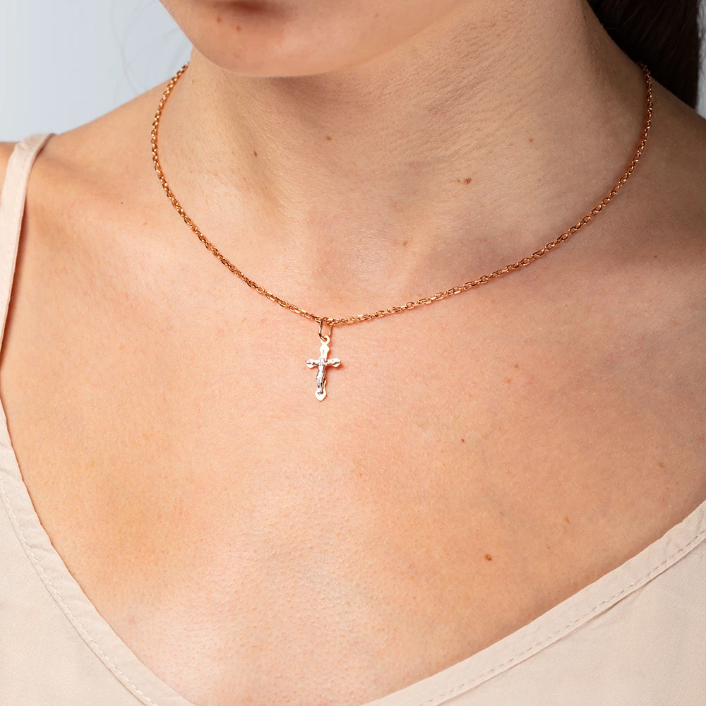 Крестик из красно-белого золота 585°, арт. 518200 (арт. 518200)