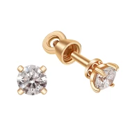 Золотые серьги-пусети с фианитом (арт. 520278)