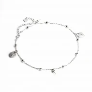 Серебряный Браслет с фианитом плетение Якорное (арт. Б2Ф/1095)