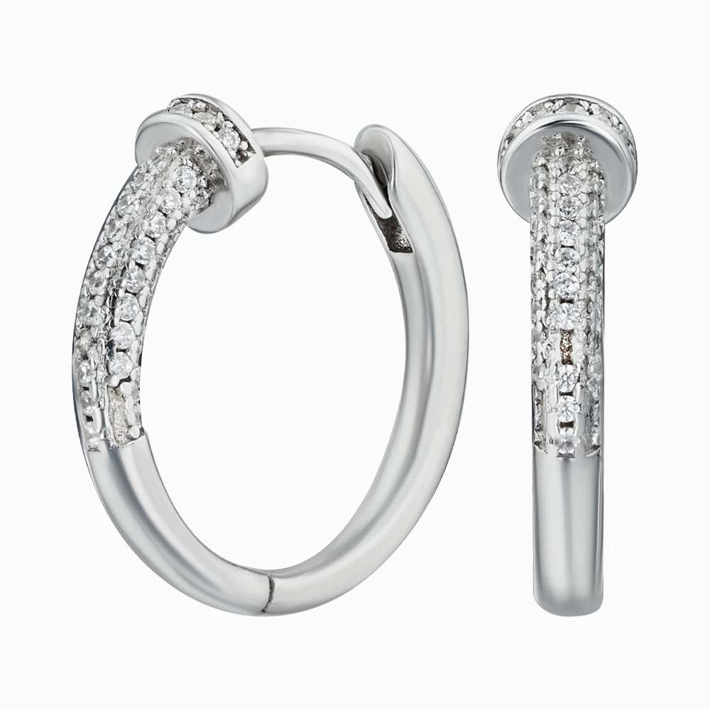 Срiбнi сережки-конго з куб. окс. цирконію (арт. 241с)