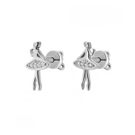 Срiбнi сережки-пусети з фіанітом (арт. 20612)