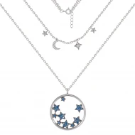 Серебряное колье с фианитом (арт. Кл2ФС/3076)