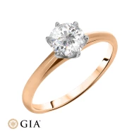 Золотое кольцо с бриллиантом (арт. 1-1100038.6 GIA)