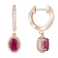 Золотi Сережки з рубіном (арт. 2191062101)