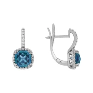 Золотi Сережки з топазом london blue синт. (арт. 2191068102)