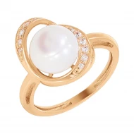 Золотое Кольцо с жемчугом (арт. 380352)