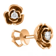 Золотые серьги-пусети с бриллиантами (арт. С2437)