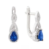 Золотi сережки з діамантами з сапфіром (арт. С2523)