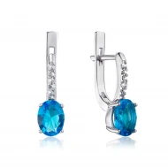Срiбнi Сережки з кварцом блакитним (арт. 2923/9p-QSWB)