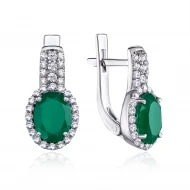 Срiбнi Сережки з агатом зеленим (арт. 2920/9р-GRAG)