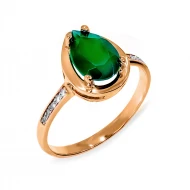 Золотое кольцо с агатом зеленым (арт. 02-0080.2)