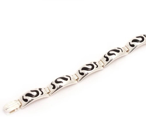 Серебряный Браслет с эмалью плетение Фантазийное (арт. Сирія ем р)