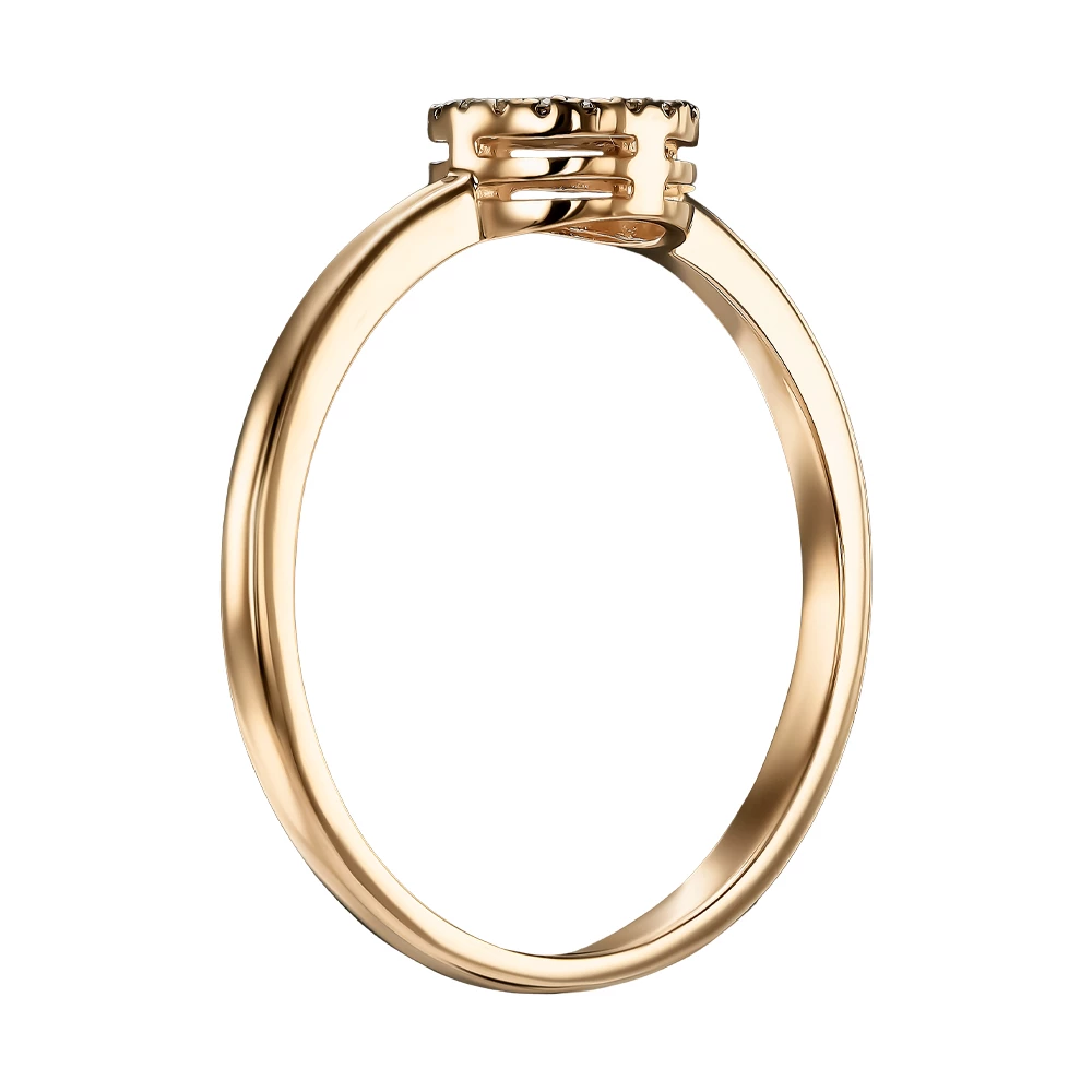 Каблучка з червоного золота 585° з діамантом 0,123ct, арт. 216к/б (арт. 216к/б)