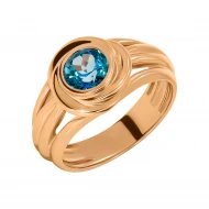 Золотое кольцо с топазом london blue (арт. 02-0258)