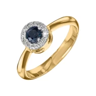 Золотое кольцо с бриллиантом и сапфиром (арт. 701-084с*)