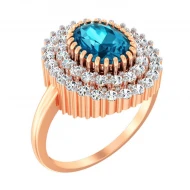 Золотое кольцо с топазом london blue (арт. 140461Пл)