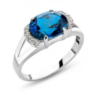 Золотое кольцо с топазом london blue (арт. 140471Пбл)
