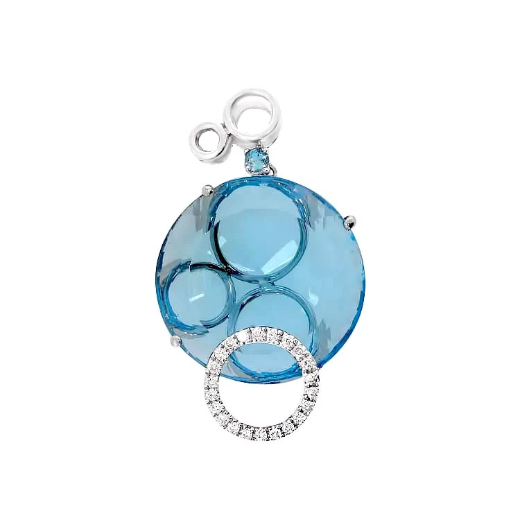 Золотая подвеска с бриллиантами с топазом swiss blue (арт. P33938-3.155-1117)