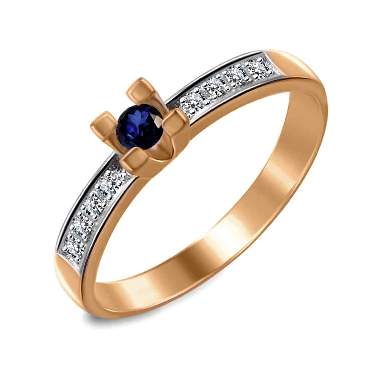 Золота каблучка з сапфіром (арт. 122-724с)