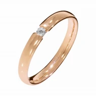 Золотое обручальное кольцо с бриллиантом (арт. 101150)